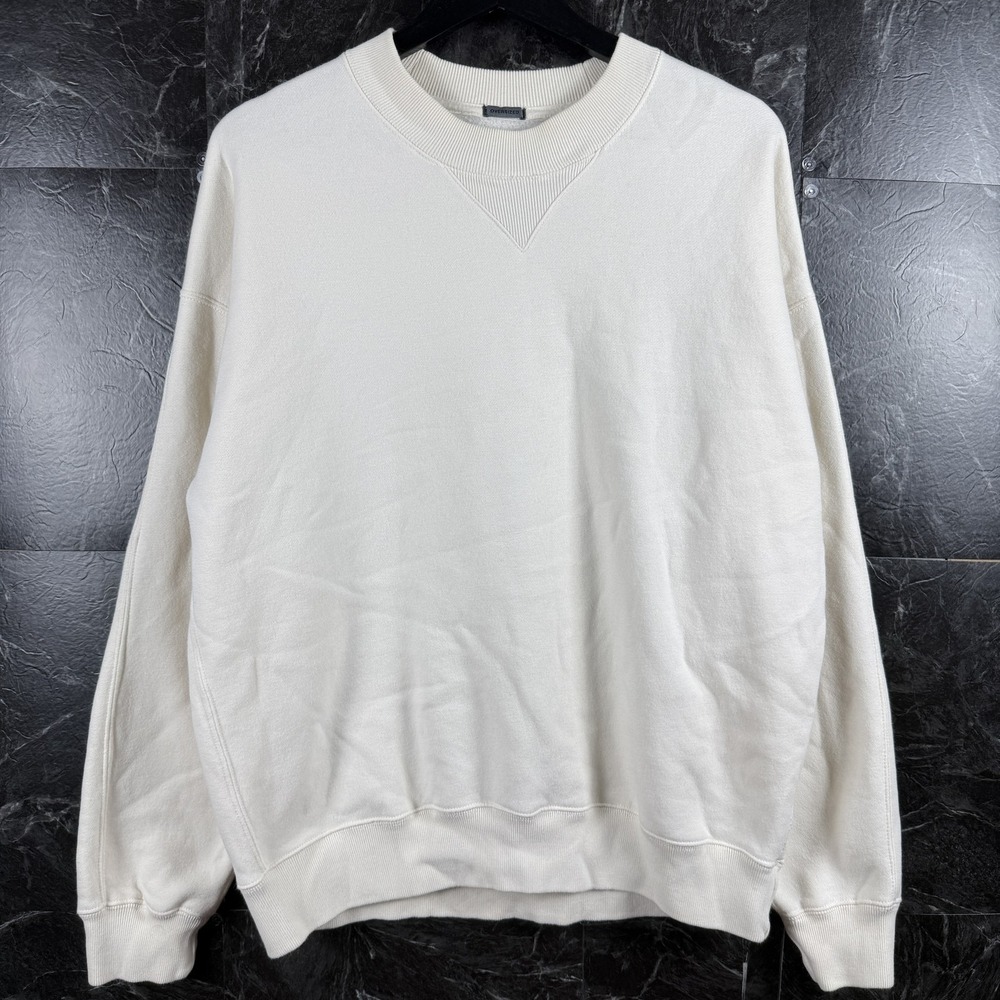 Abercrombie & Fitch Men's White Soft A&F Fleece Sweatshirt Small